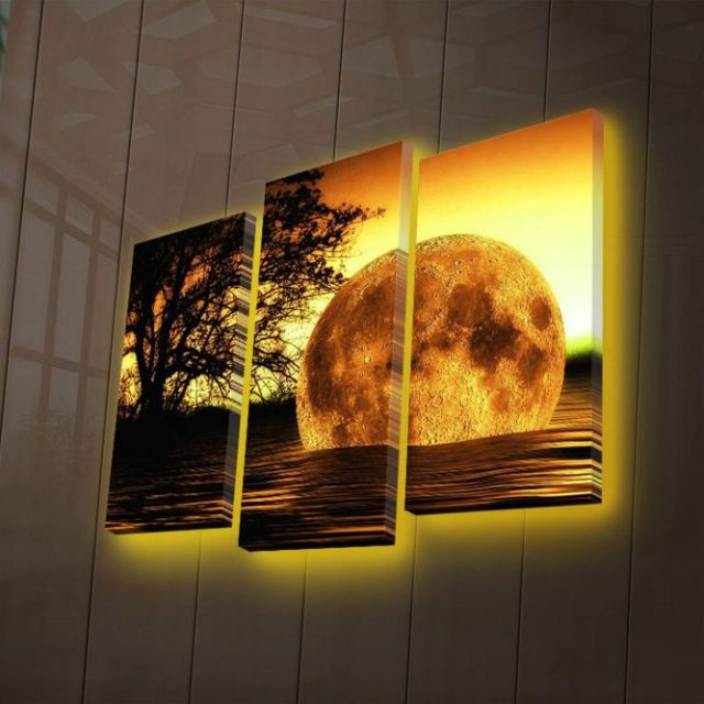 Dekorativ Canvasmålning LED-belysning 3 Delar