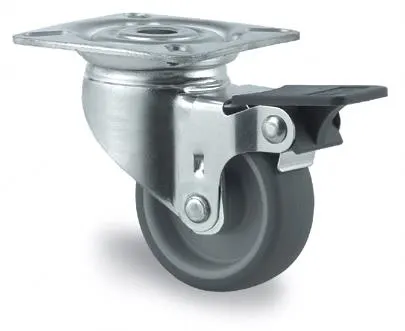 Tente 2477PJH075P40 Länkhjul termogummi, broms, platta 77x67 mm 75 mm - Bild 2