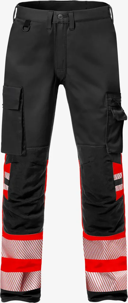 Fristads 127731-396 Arbetsbyxa varsel, svart/röd D96