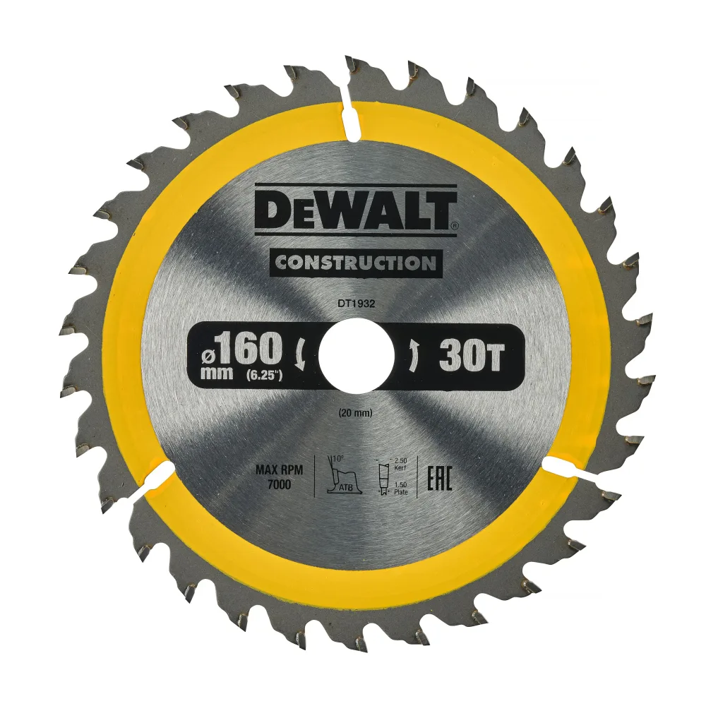 Kjøp Dewalt Sirkelsagblad for tre DT1932-QZ, 30T, 160x20 mm.