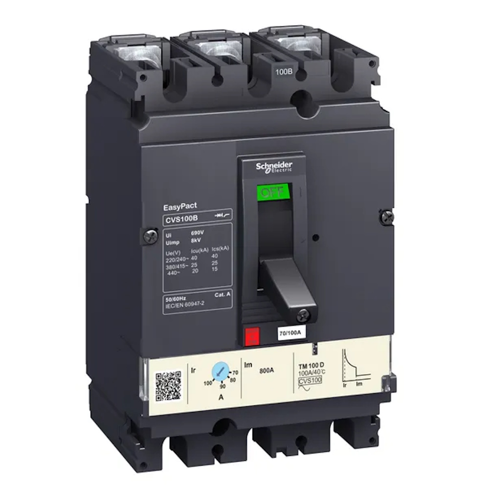 Strömbrytare EasyPact CVS100B 3Poler 100A 440V IP40 Schneider Electric