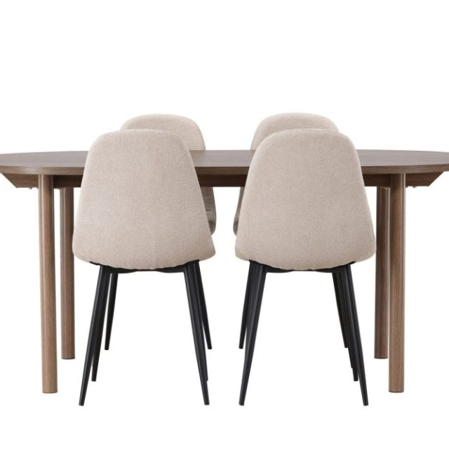 Andy Matgrupp 180 cm Oval med 4 Polar stolar