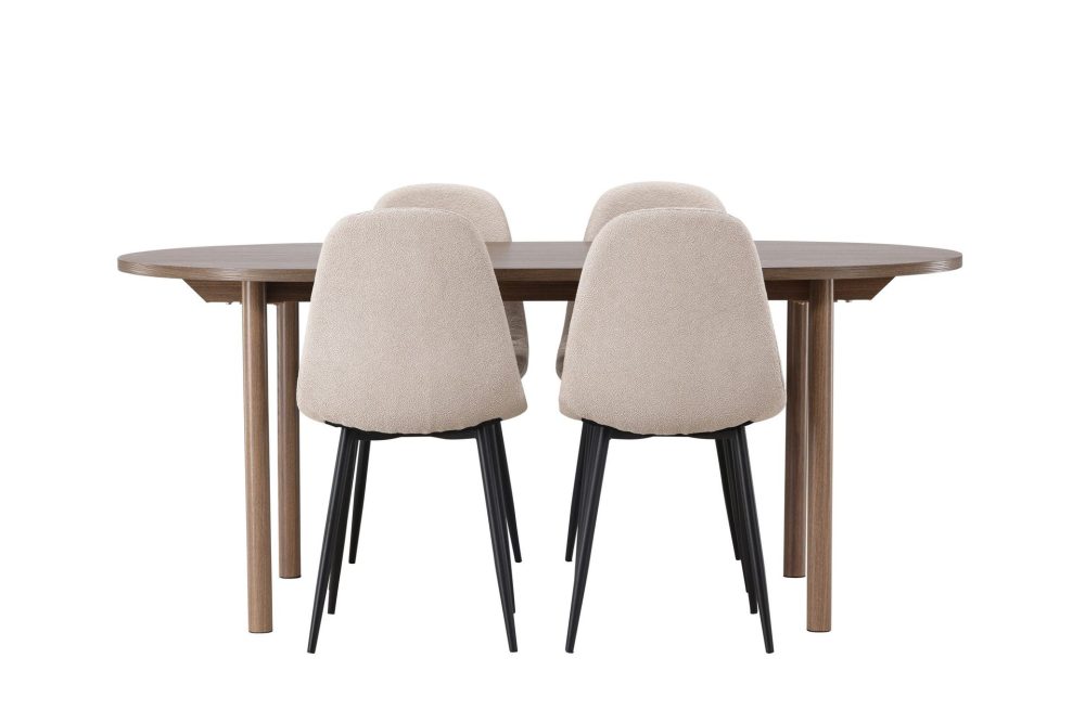 Andy Matgrupp 180 cm Oval med 4 Polar stolar