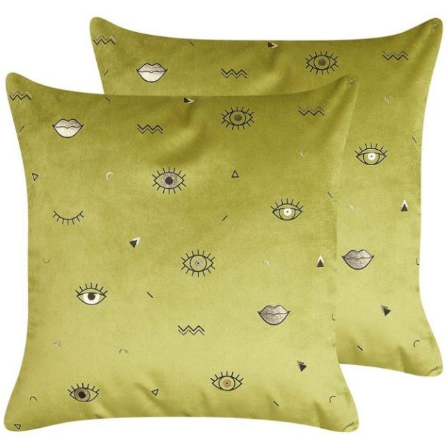 Prydnadskuddar Aeonium set om 2 Grön/Svart