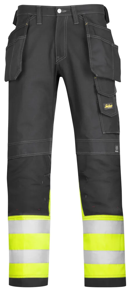 Snickers Workwear 3235 Arbetsbyxa varsel, gul/svart C48