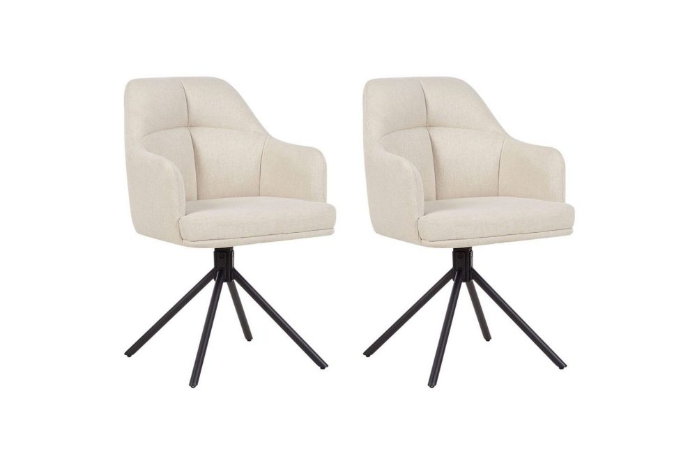Matsalsstol Mira set om 2 Beige-Svart