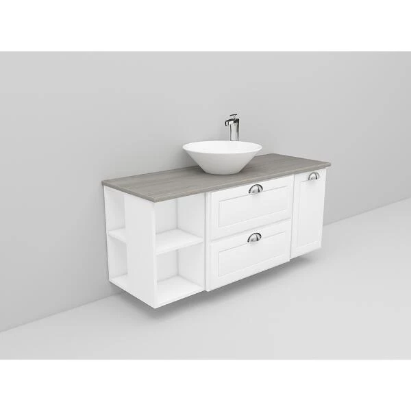 Badrumsmöbel Flexline Modell 171 120cm, Vit, Fasad Ram | Stuvbutiken