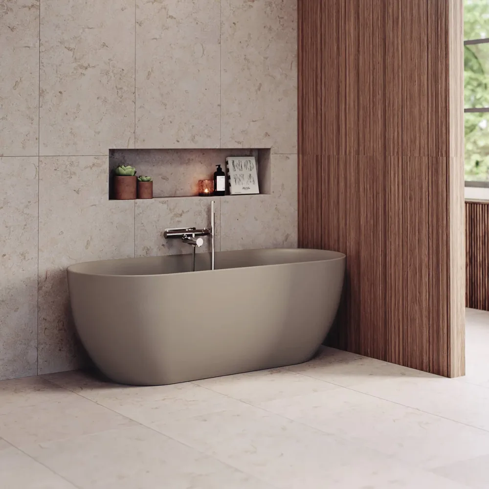 Dubbelbadkar Aspholmen 175cm Taupe | Stuvbutiken