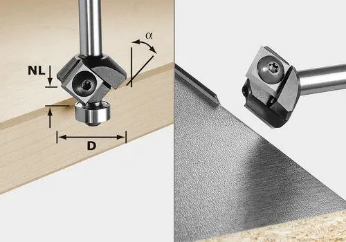 Festool S8 HW 45° D27 KL Vändskärsfasfräs 12x12mm