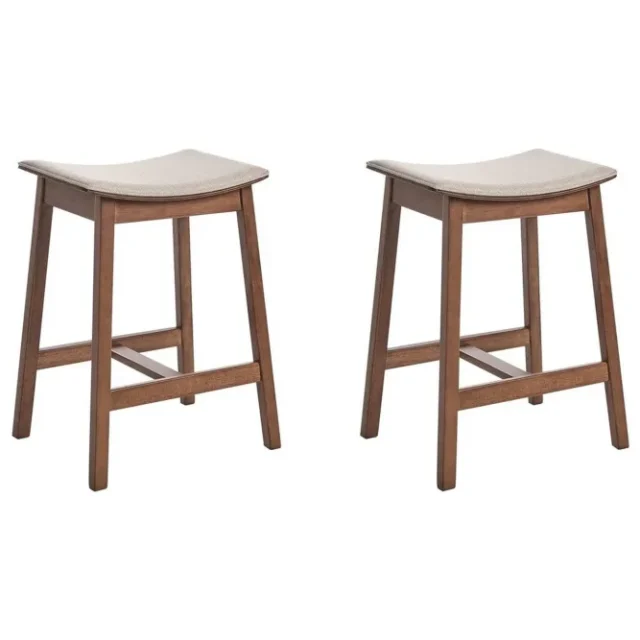 Barstol Dixon set om 2 Beige-Mörkt Trä