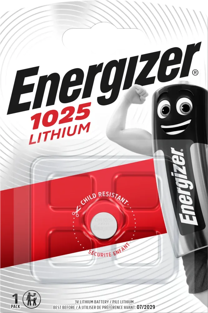 Energizer Lithium Knappcellsbatteri CR1025, 3 V