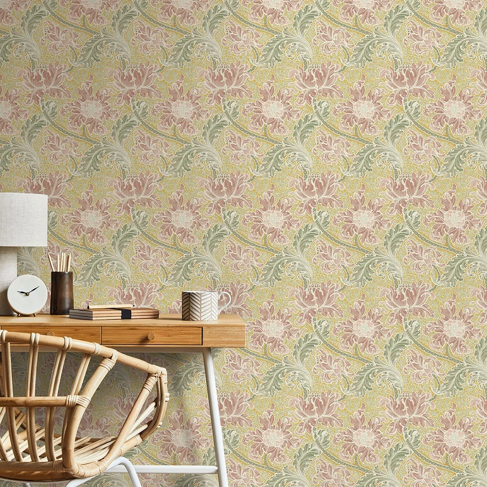 Galerie Wallcoverings Off the Wall LB25141 Tapet Morris Major Gul/grön/rosa