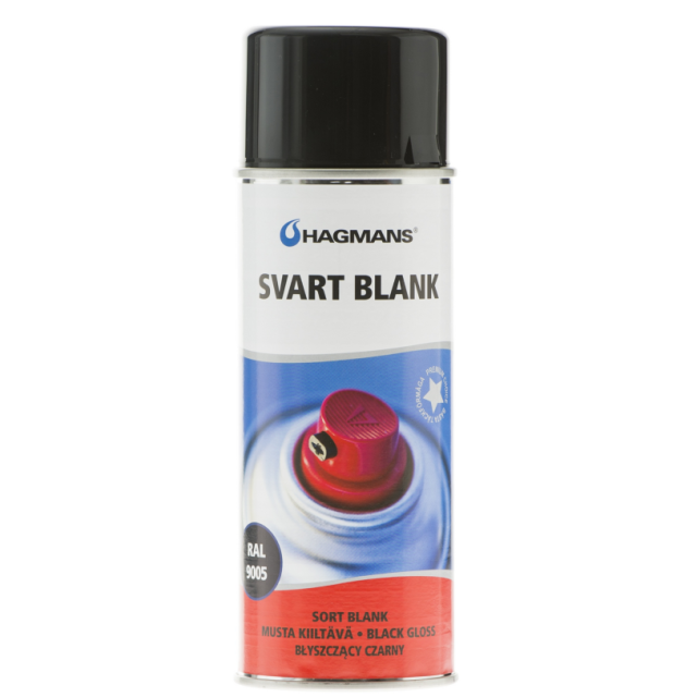 SPRAYFÄRG SVART BLANK 400ML HAGMANS