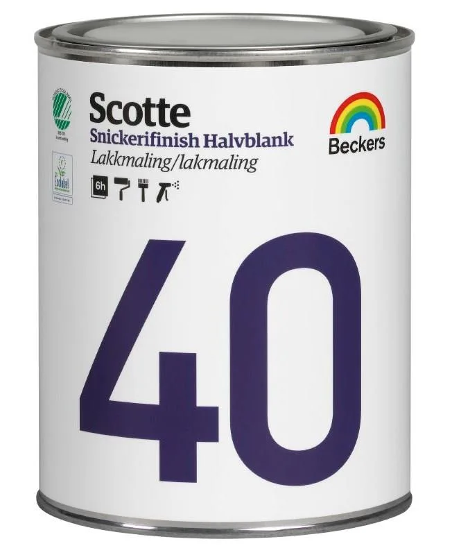 Beckers Scotte 40 Snickerifinish Lackfärg halvblank Vit S 0300-N