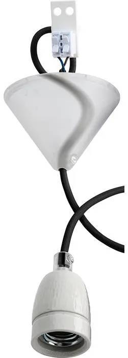 Gelia 4079108991 Lampupphäng E27, porslin Svart textilkabel - Bild 2