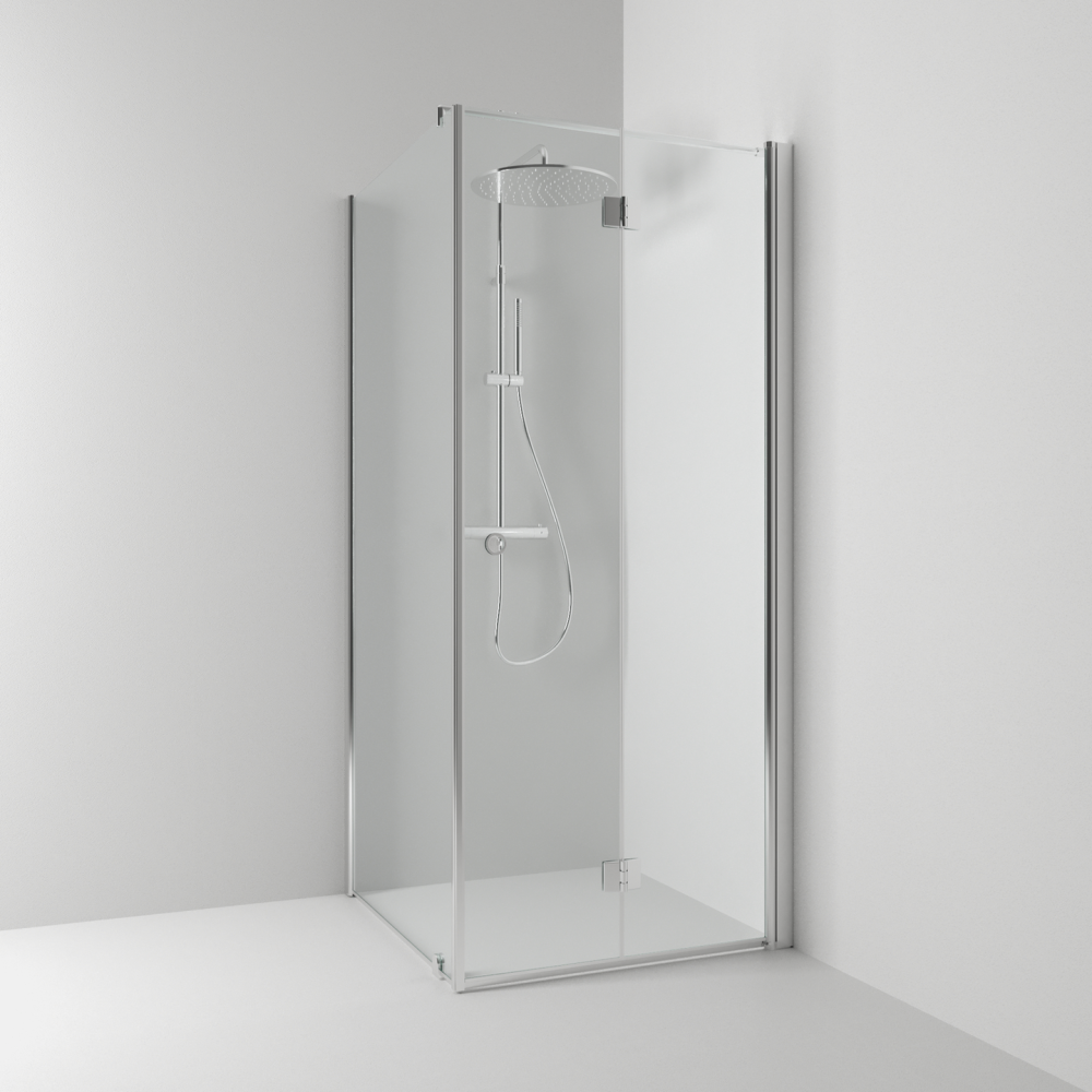 HÖRNDUSCH SVEDBERGS VIK/FAST SK BL/KL 80X90, BLANK KLAR INTHT 80X198X90CM