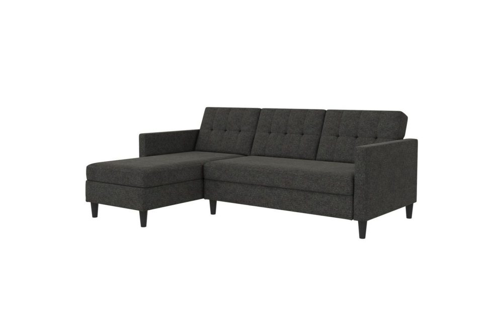 Bäddsoffa Hartford 213x153x82 cm, Antracit, Linnetyg Utseende (100% Polyester