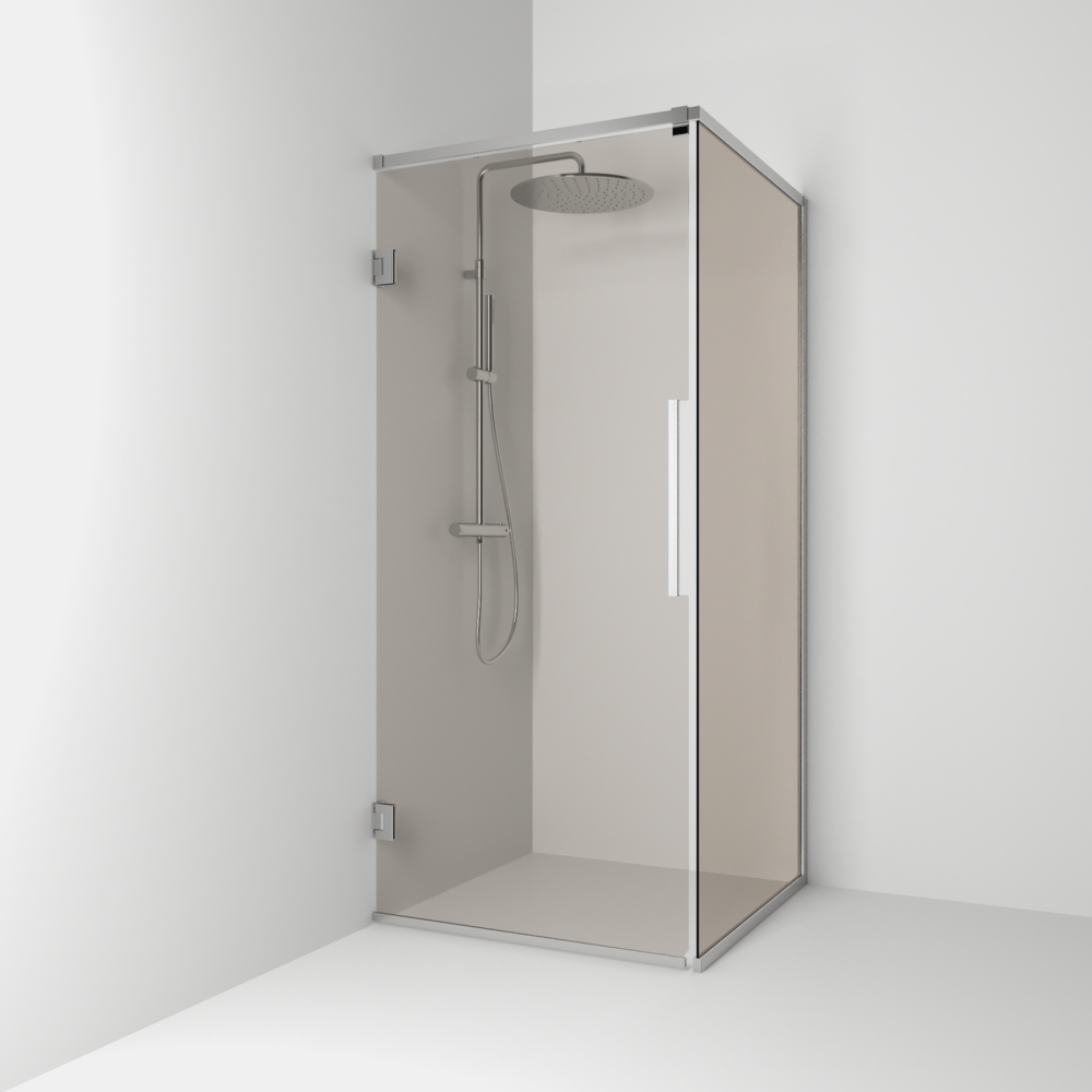 HÖRNDUSCH SVEDBERGS LANGFOSS RAK/FAST ALU MATT BRONSGLAS 80X200X82CM