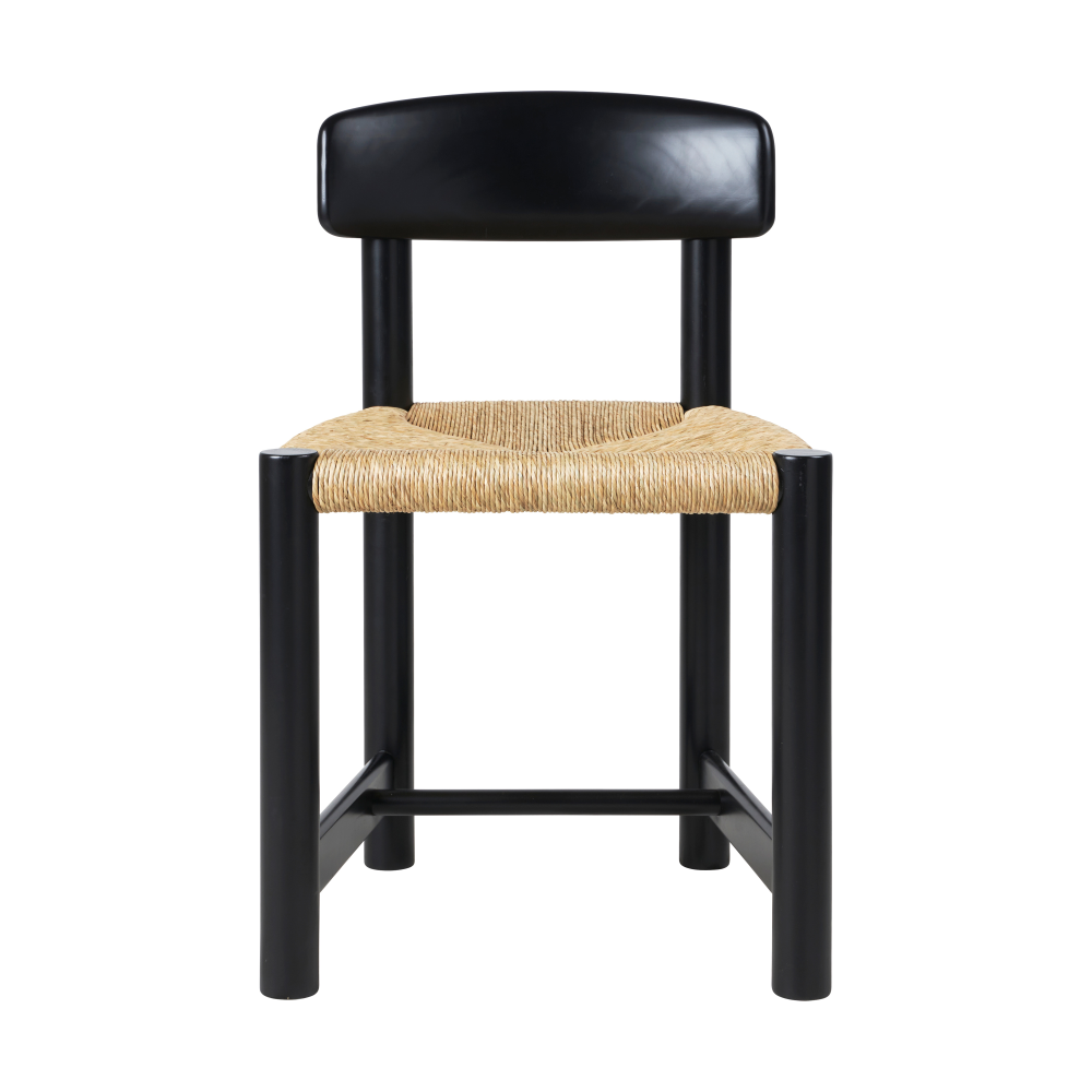 Daumiller Side Chair stol, Natural Rush-brown/black pine