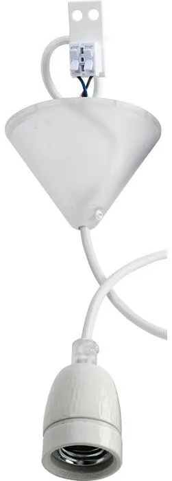 Gelia 4079108991 Lampupphäng E27, porslin Svart textilkabel
