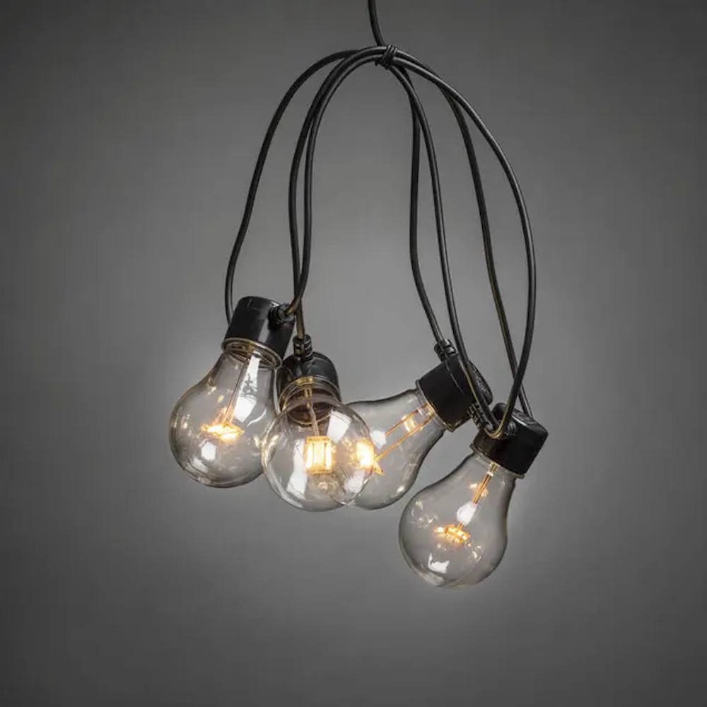 Ljusslinga Startset 10 Amber LED E27 IP44 Svart Konstsmide