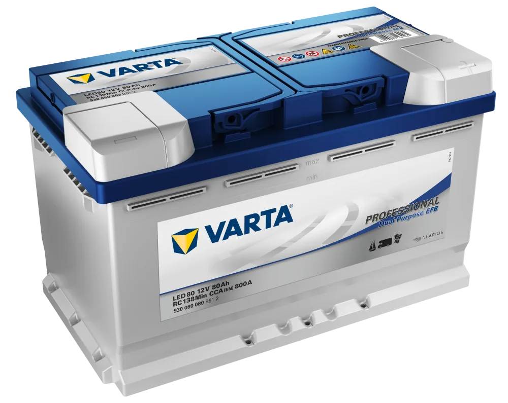 VARTA Professional Dual Purpose EFB LED80 Fritidsbatteri 12V, 80 Ah