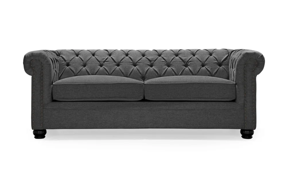 WINDSOR Chesterfield Bäddsoffa Mörkgrå