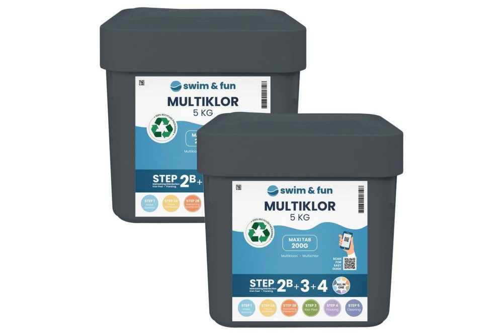 Klor för Pool Swim & Fun MultiKlor Maxi Tab 200 g, 2 x 5 kg