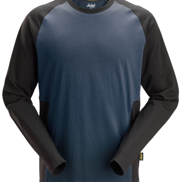 T-SHIRT LÅNGÄRMAD 2-FÄRG MARIN/SVART STL 6XL