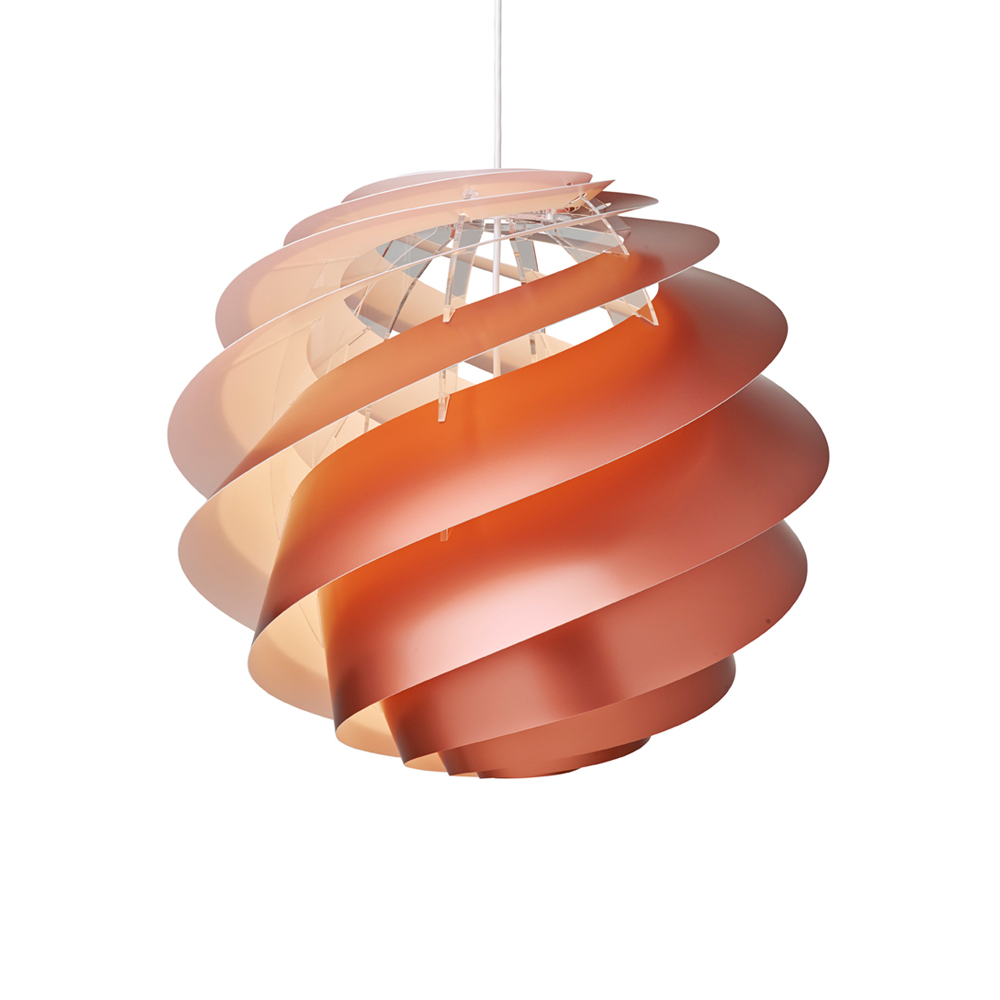 Swirl 3M pendel, koppar, metallic, vit insida