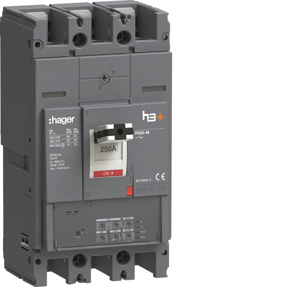 Hager HMW400JR Effektbrytare MCCB, H3+, P630 LSI 3x400 A