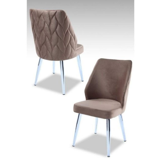 Matstol Stifen Cappuccino / krom