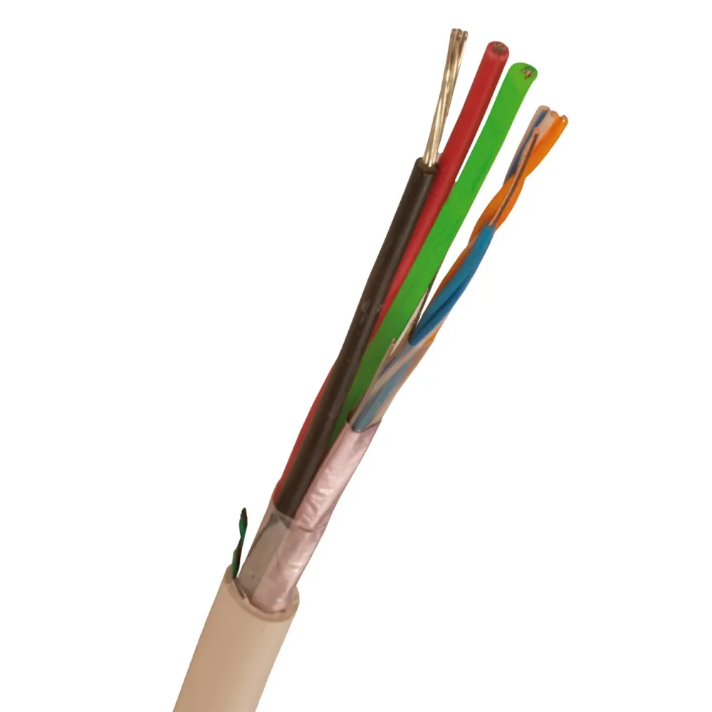 Nexans FLAQQBR Larmkabel 8.5 mm ytterdiameter, vit 500 m, trumma