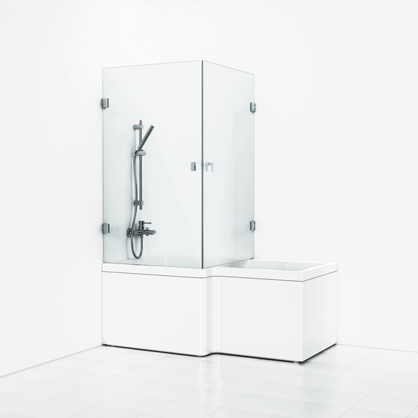 HÖRNDUSCH SVEDBERGS BAD 180G KROM KLARGLAS 83X83X140CM