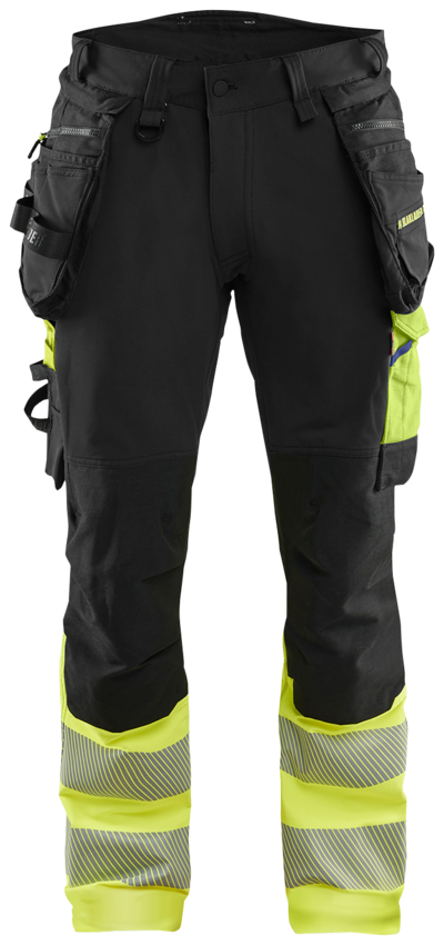 VARSELBYXA BLÅKLÄDER 1125 1648 S/G C154, SVART/VARSELGUL 4VSTRETCH