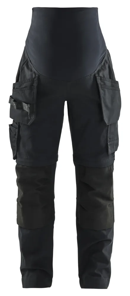 Blåkläder 710313449900L Gravidbyxa svart, zip-off Svart