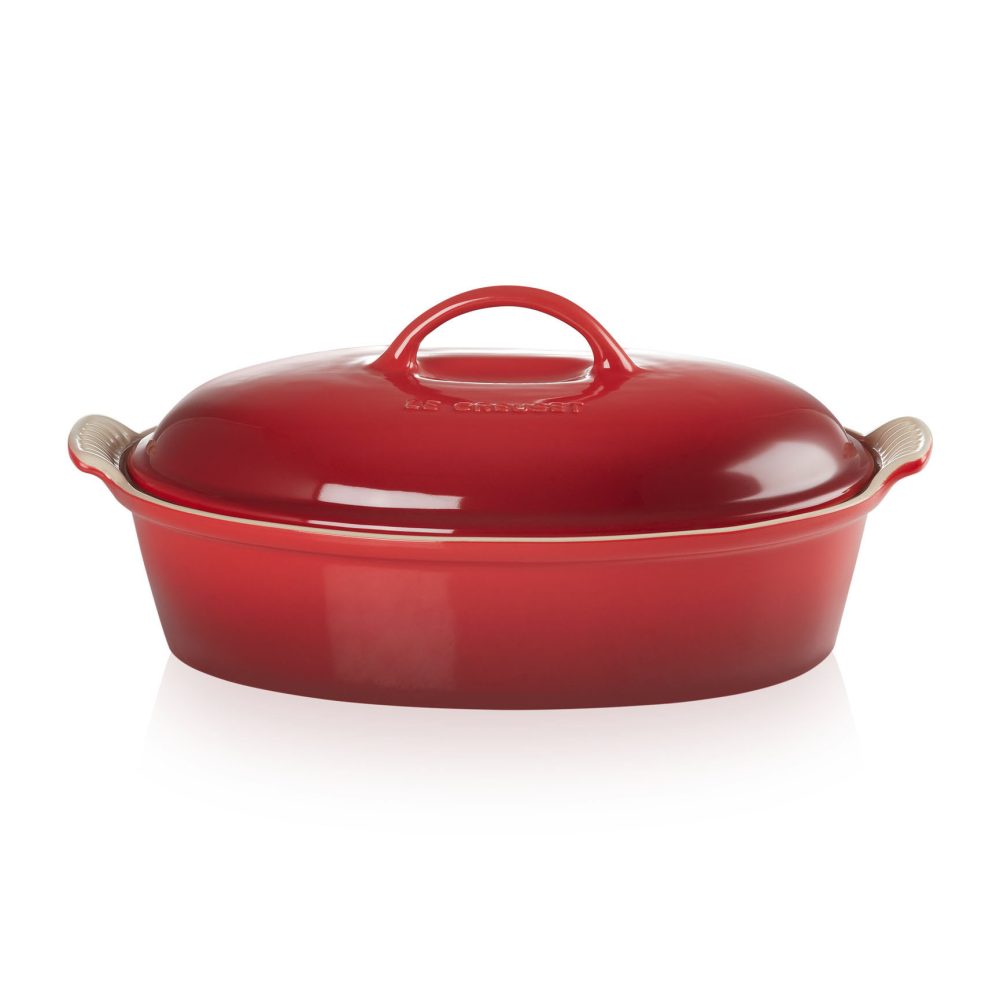 Le Creuset Heritage oval ugnsform med lock 3,8 l, Cerise