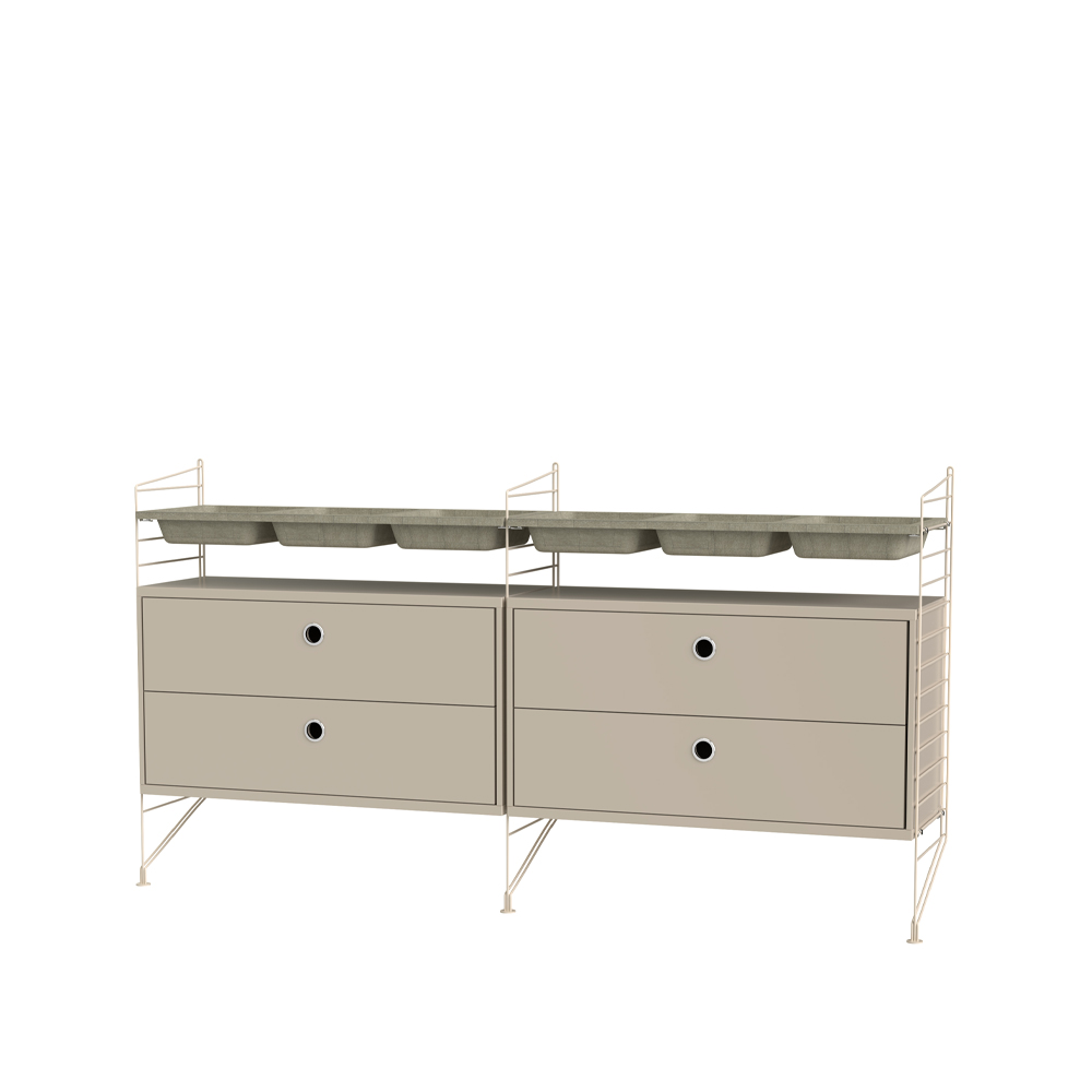 Stringhylla sovrum beige - Kombination G