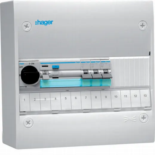 Hager GD213SF Centralapparat Typ: Gamma, IP30 2 x 13 moduler