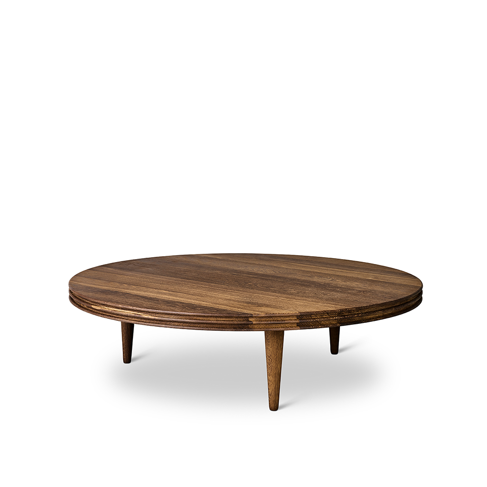Groove soffbord, ek rökt, ø110, h.30 cm