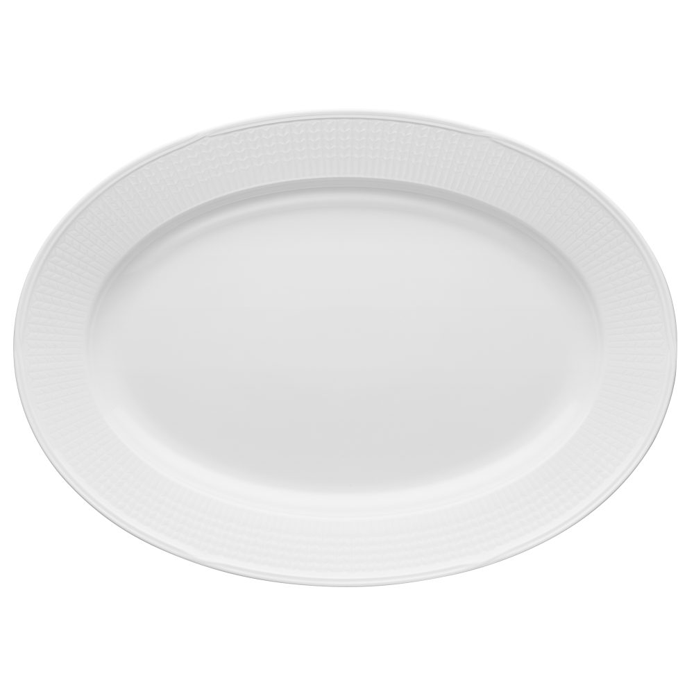 Swedish Grace fat oval 29x40 cm, Snö (vit)