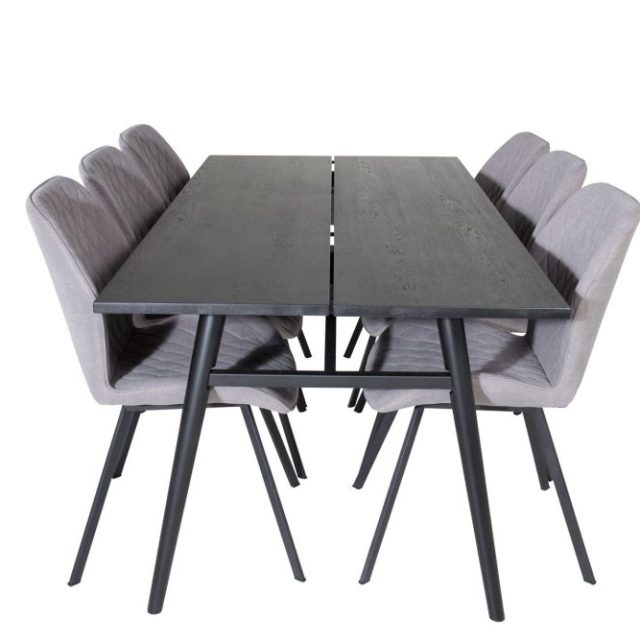 Sleek Matgrupp Förlängningsbar 195 cm Rektangulär med 6 Gemma stolar