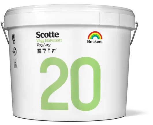 Scotte 20 - Halvmatt väggfärg - VIT 4L