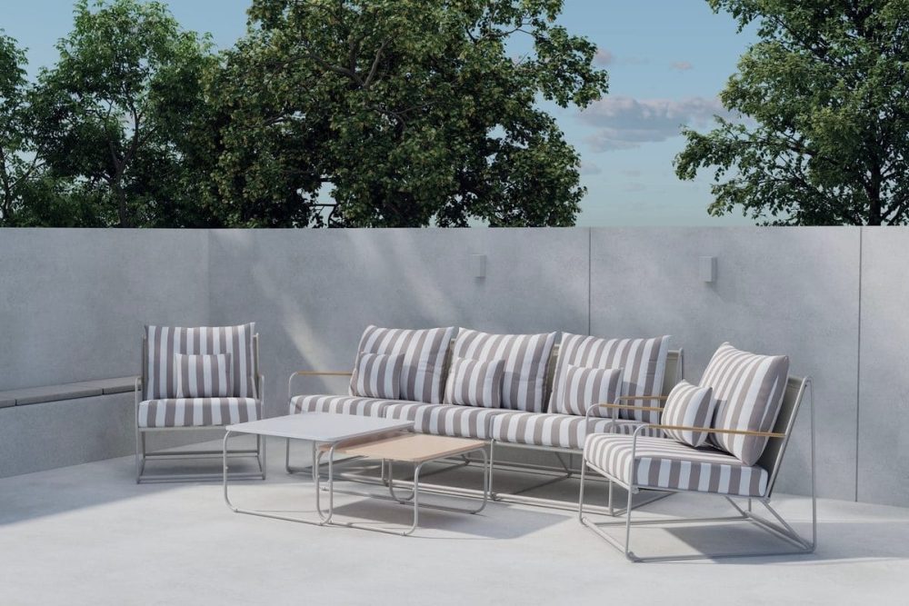 Soffgrupp Palazzo 3-sits Soffa + 2 Fåtöljer med bord Utomhus
