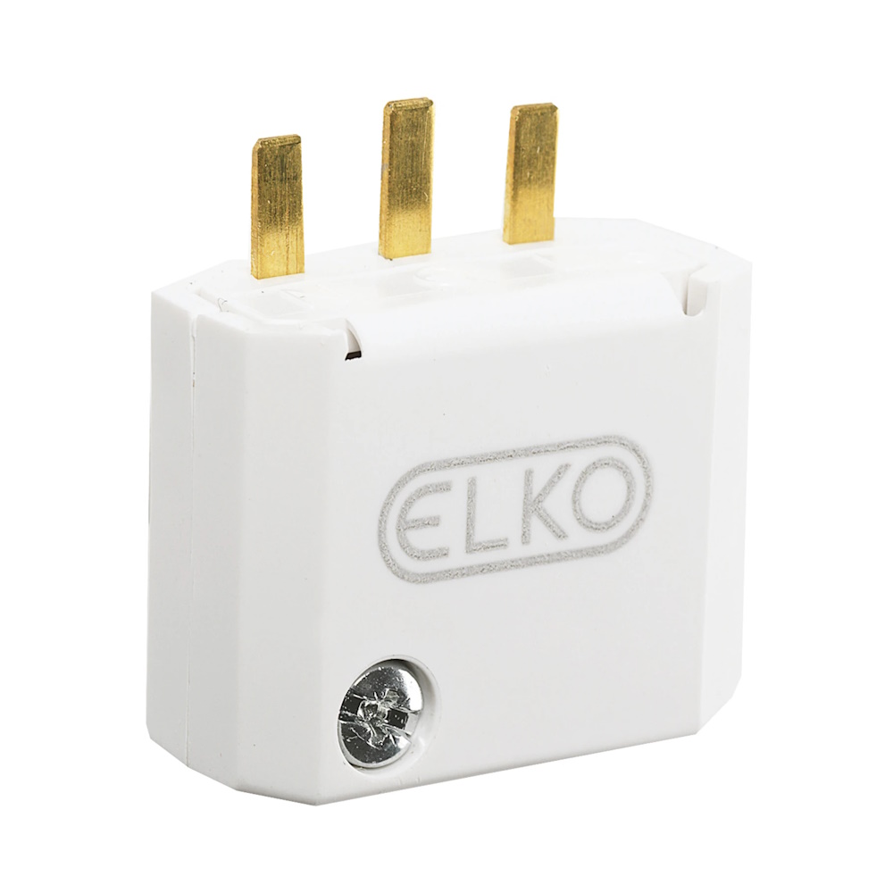 Stickpropp DCL 2-Polig Med Jord 230V 6A Fjällvit Elko