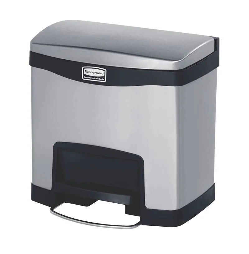 Rubbermaid Slim Jim Soptunna med pedal, rostfritt stål 90 l