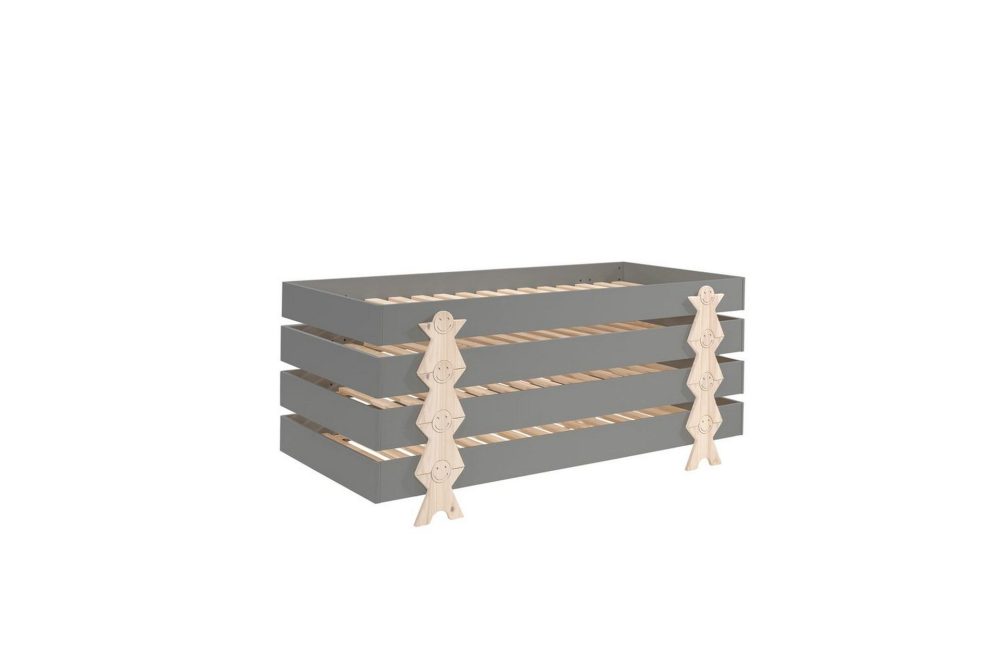 Säng Modulo med smilisfötter Grå, 4
