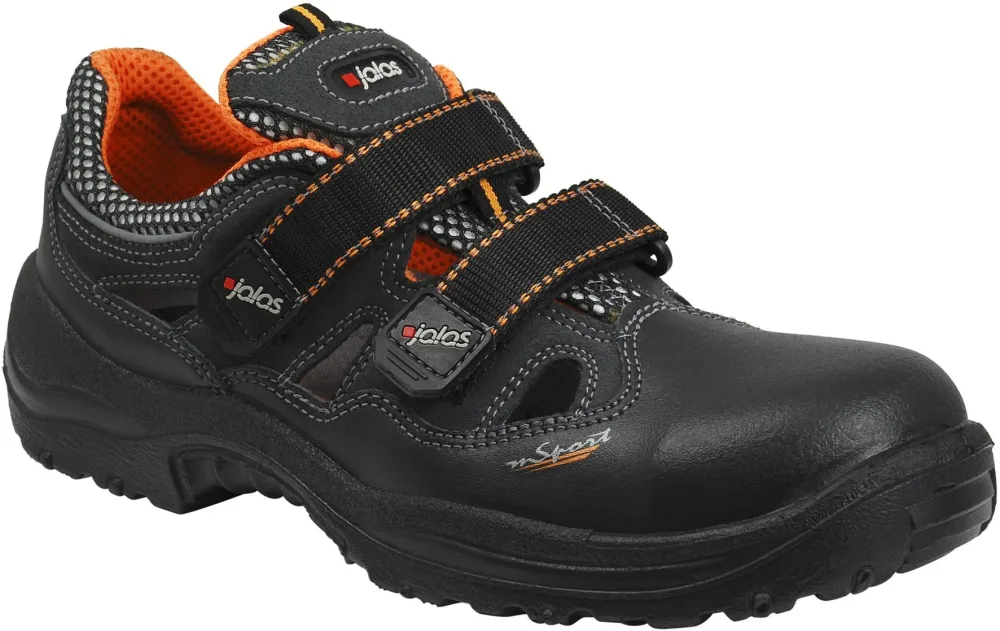 Jalas 3400A Monza Sport Skyddssandal S1, aluminiumhätta, svart/röd 36