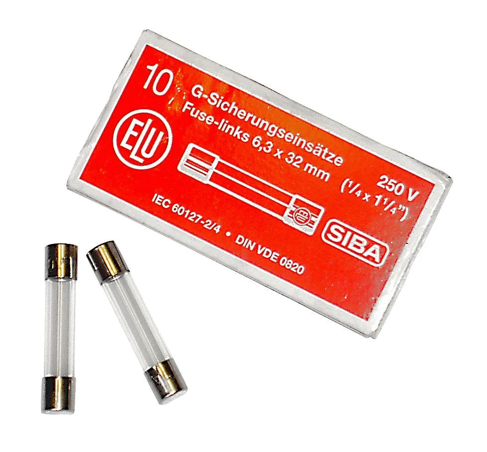 SIBA 7005961.0,4 Finsäkring 6 x 32 mm, trög, 10-pack 450 mA
