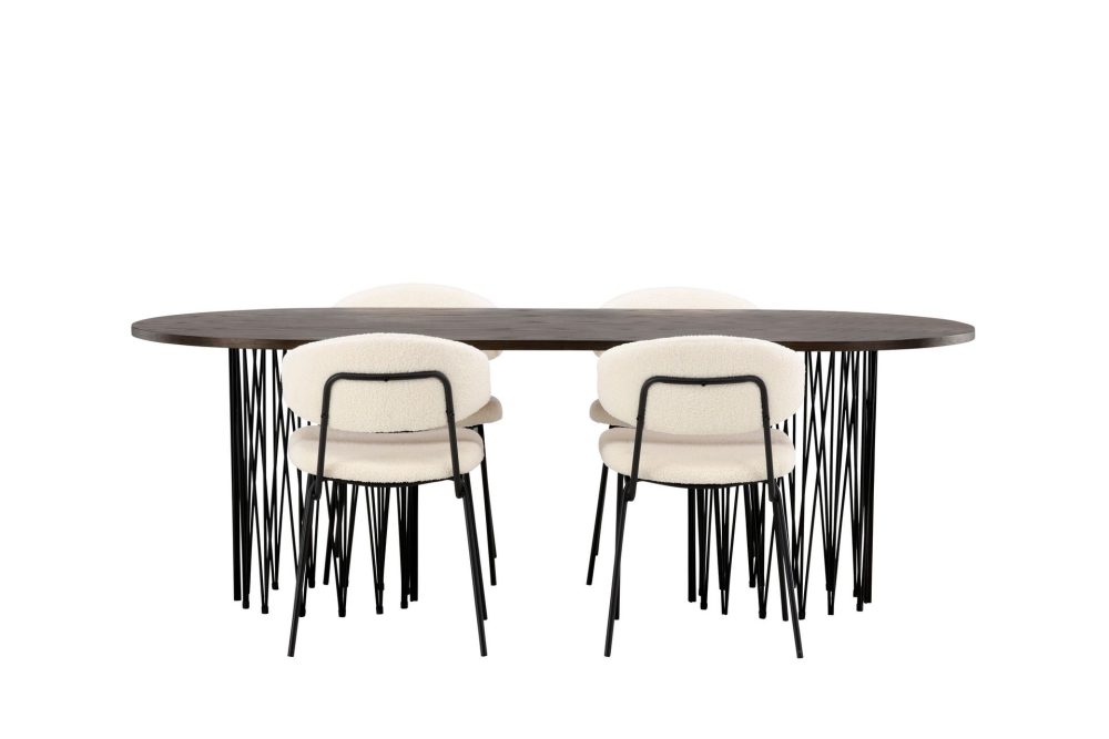 Stone Matgrupp 220 cm Oval med 4 Chico Stolar